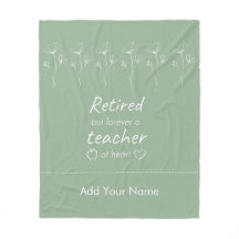 Personalized Retired Teacher Sage Green White