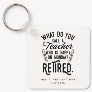 Personalized Retired Teacher School Principal Keychain