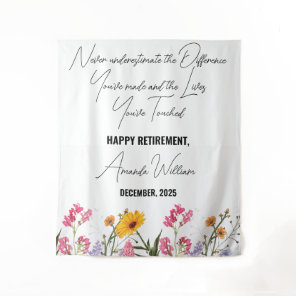 Personalized Retirement Blanket flower Custom Gift Tapestry
