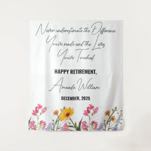 Personalized Retirement Blanket flower Custom Gift Tapestry