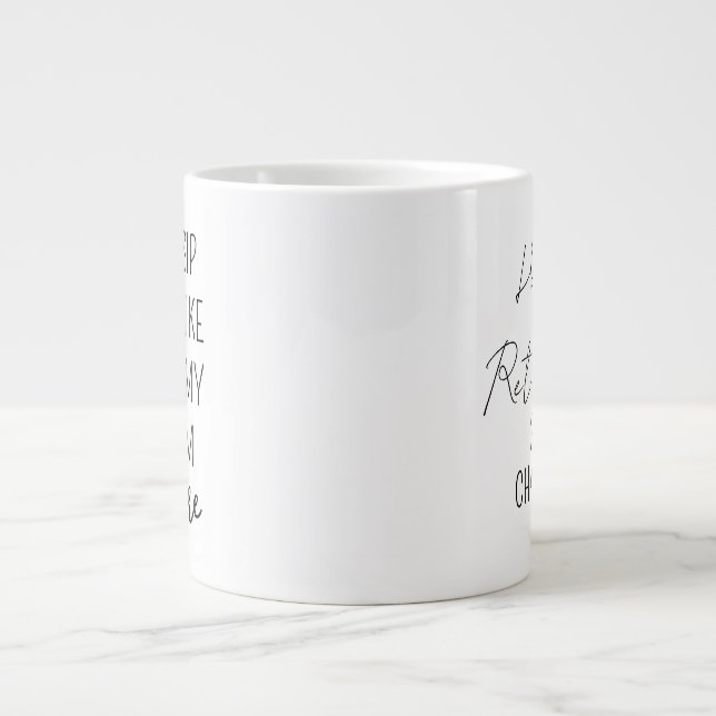 Personalized Retirement Coffee Mug, Happy Retireme Giant Coffee Mug (Front)