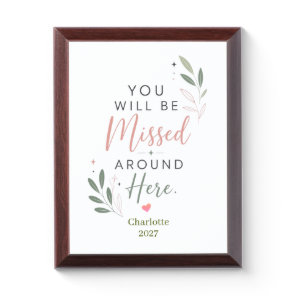 Personalized Retirement Farewell Gift for Coworker Award Plaque