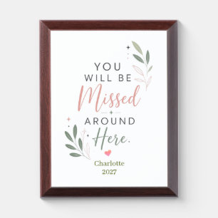 Personalized Retirement Farewell Gift for Coworker Award Plaque