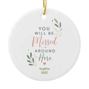 Personalized Retirement Farewell Gift for Coworker Ceramic Ornament