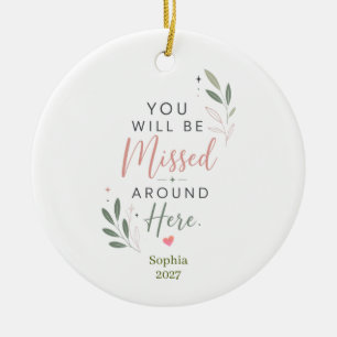Personalized Retirement Farewell Gift for Coworker Ceramic Ornament