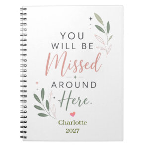 Personalized Retirement Farewell Gift for Coworker Notebook