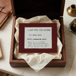 Personalized Retirement Flat Burgundy Gold Gift Holiday Card