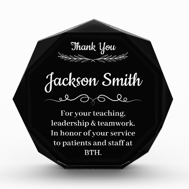 Personalized Retirement Gift, Employee Appreciatio Acrylic Award (Front)
