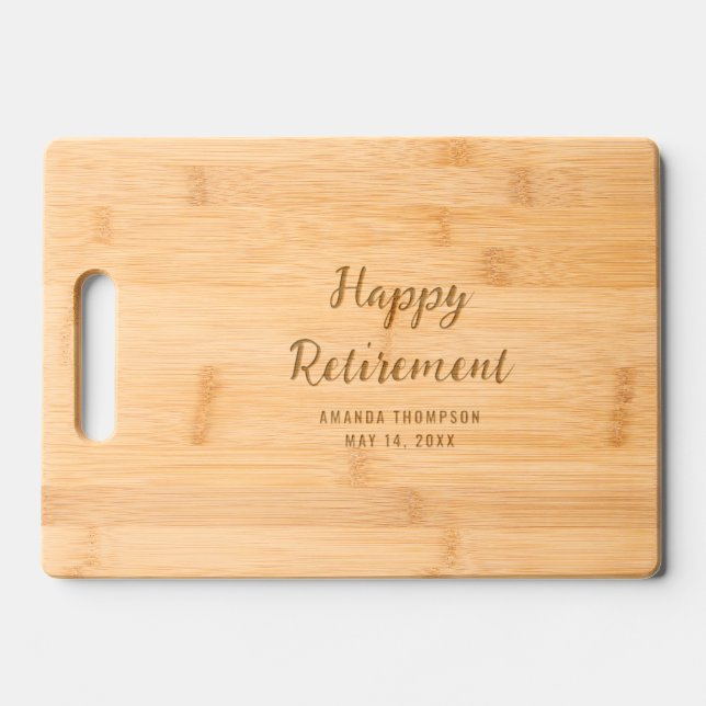 Personalized Retirement Gift Engraved Cutting Board (Front)