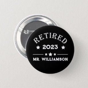 Personalized retirement gift idea button