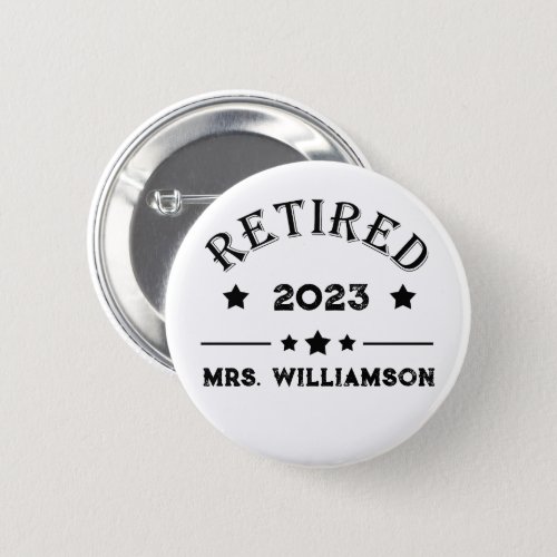 Personalized retirement gift idea button