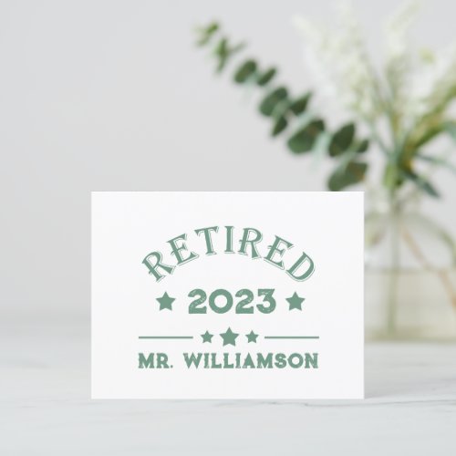 Personalized retirement gift idea holiday postcard