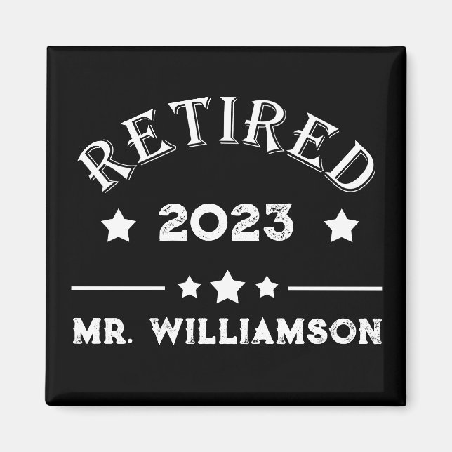 Personalized retirement gift idea magnet (Front)