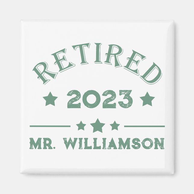 Personalized retirement gift idea magnet (Front)