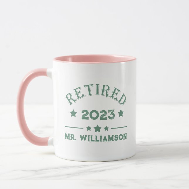 Personalized retirement gift idea mug (Left)