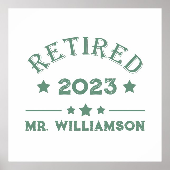 Personalized retirement gift idea poster (Front)