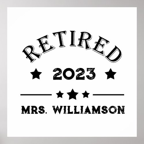 Personalized retirement gift idea poster