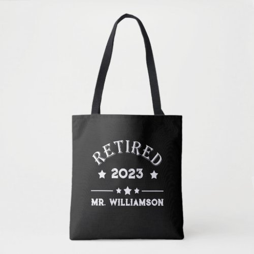 Personalized retirement gift idea tote bag