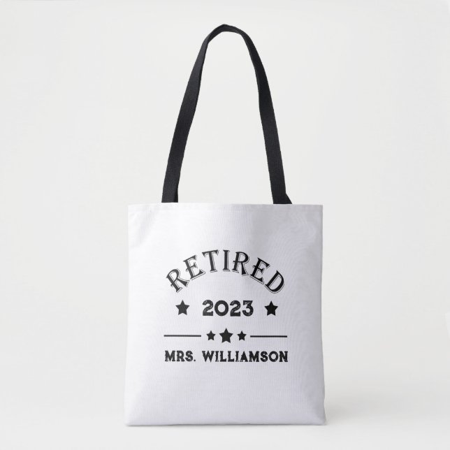 Personalized retirement gift idea tote bag (Front)