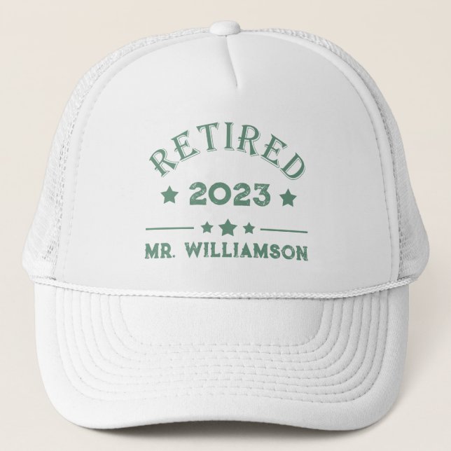 Personalized retirement gift idea trucker hat (Front)