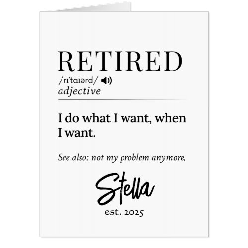 Personalized Retirement Gift – Retired Definition