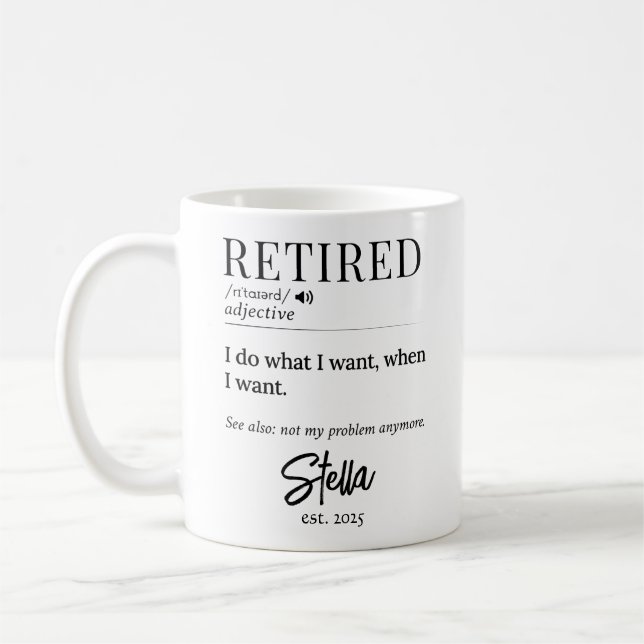 Personalized Retirement Gift – Retired Definition Coffee Mug (Left)