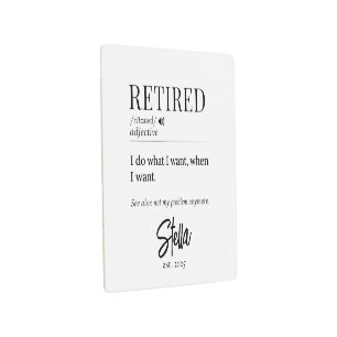 Personalized Retirement Gift – Retired Definition Metal Print