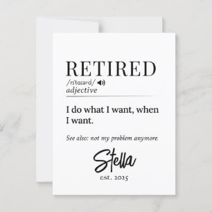 Personalized Retirement Gift – Retired Definition Postcard