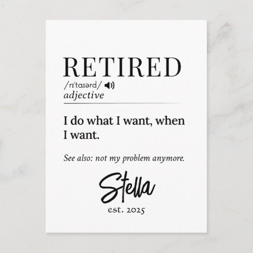 Personalized Retirement Gift – Retired Definition