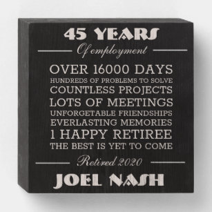 Personalized Retirement Gift Wooden Box Sign