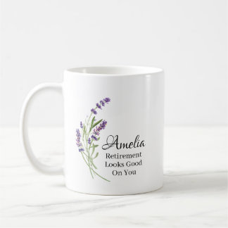 Personalized Retirement Looks Good On You Floral G Coffee Mug