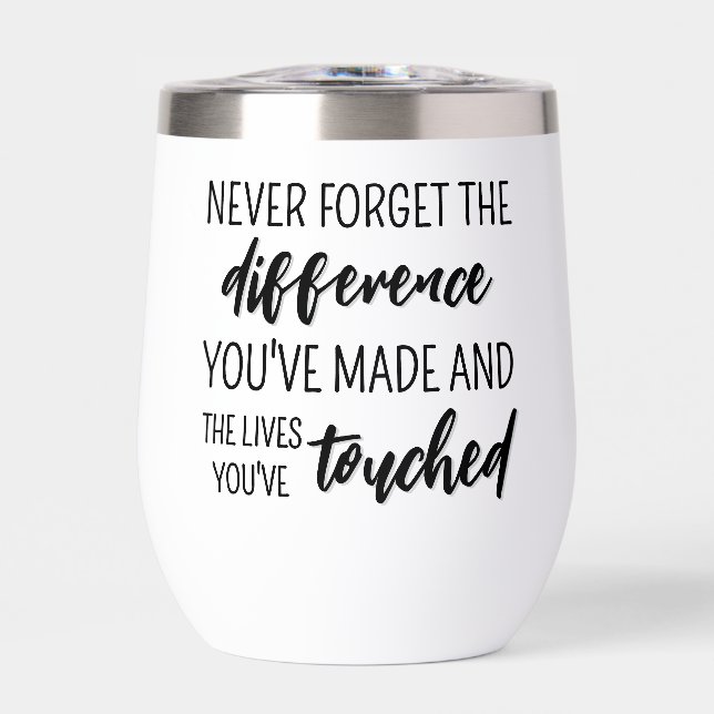 Personalized Retirement Modern and Elegant Thermal Wine Tumbler (Front)