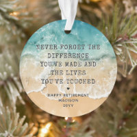 Personalized Retirement Modern Blue Ocean Beach