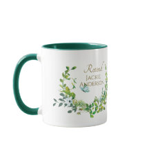 Personalized Retirement Mug Botanical Gold