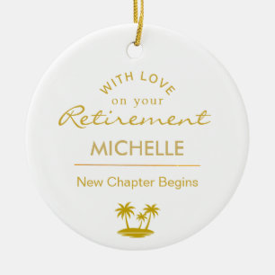 Personalized Retirement New Chapter Begins Ceramic Ornament