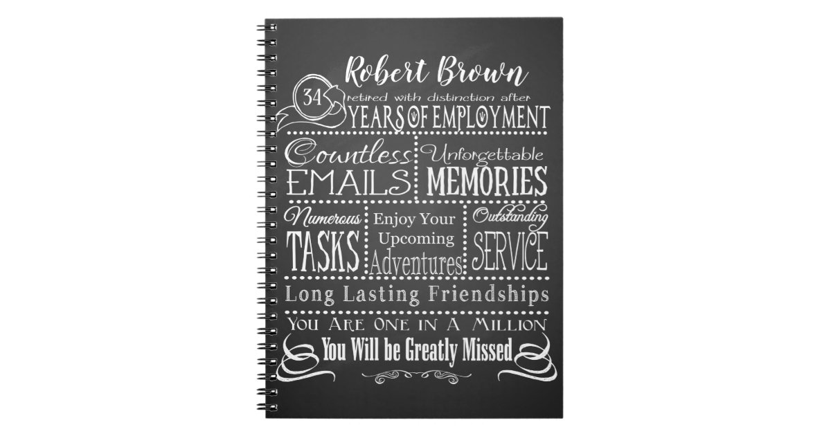 Personalized Retirement Notebook add name Zazzle