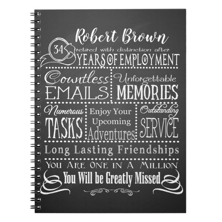 Personalized Retirement Notebook add name Zazzle