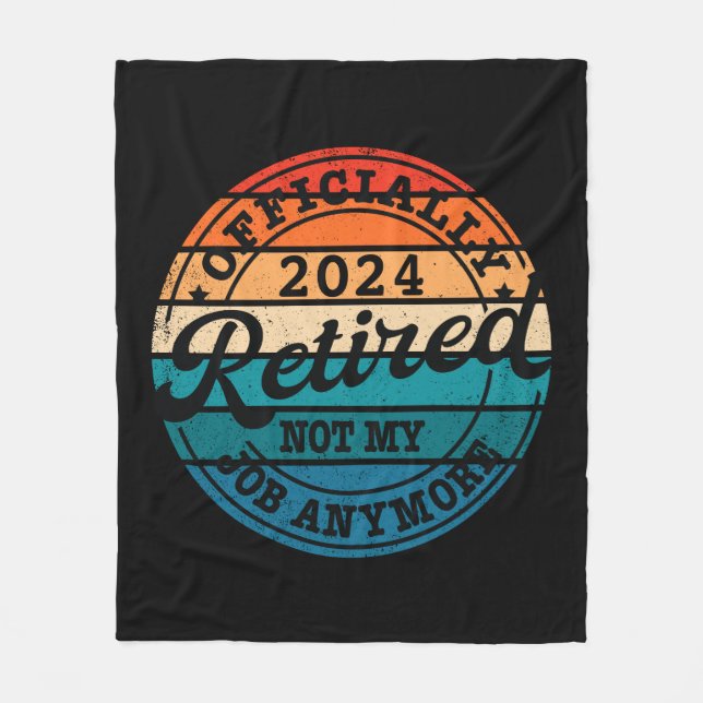 Personalized retirement officially retired vintage fleece blanket (Front)