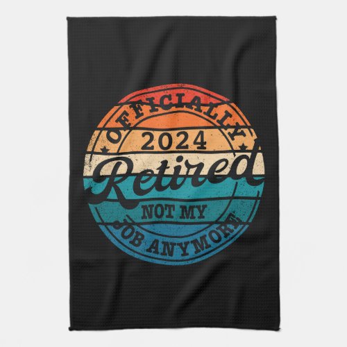 Personalized retirement officially retired vintage kitchen towel