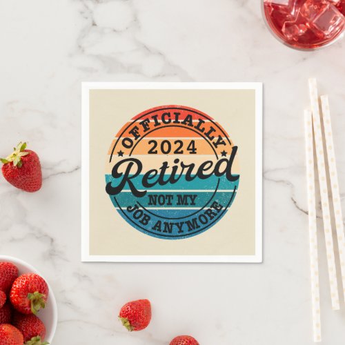 Personalized retirement officially retired vintage napkins