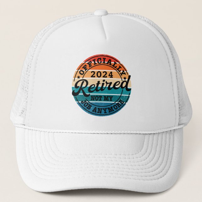 Personalized retirement officially retired vintage trucker hat (Front)