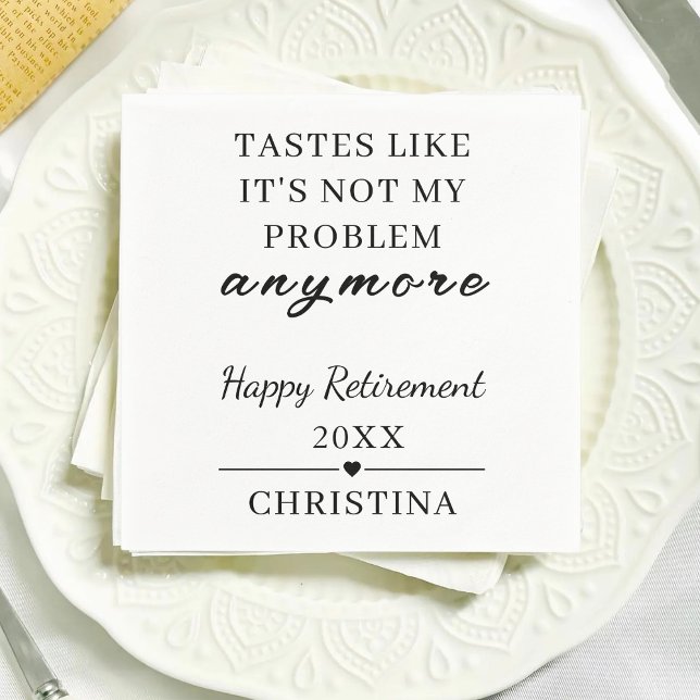 Personalized Retirement Party Decor Retired 2026 Napkins (Creator Uploaded)
