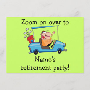 Personalized Retirement Party Inviation, Golf Cart Invitation