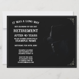 Personalized Retirement Party Invitation Dark Them
