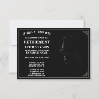 Personalized Retirement Party Invitation Dark Them