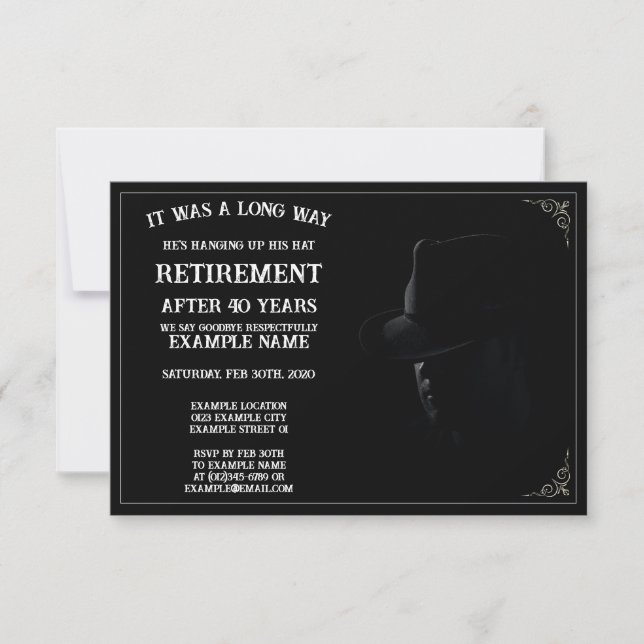 Personalized Retirement Party Invitation Dark Them (Front)