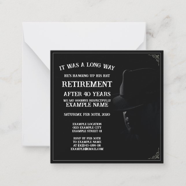 Personalized Retirement Party Invitation Dark Them (Front)