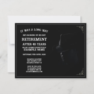 Personalized Retirement Party Invitation Dark Them