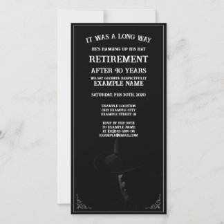 Personalized Retirement Party Invitation Dark Them
