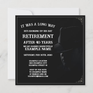 Personalized Retirement Party Invitation Dark Them
